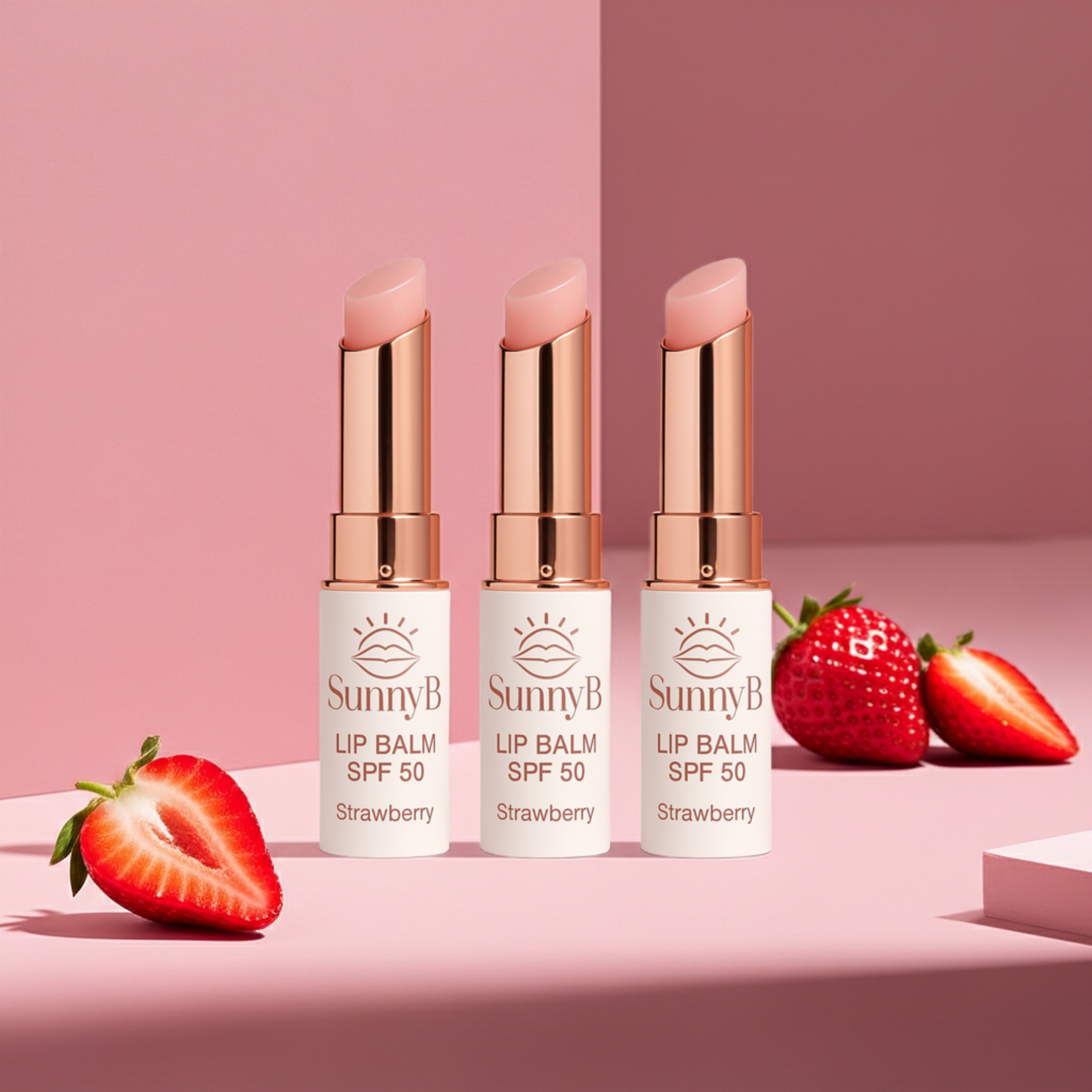 SunnyB Pretty Girl Trio SPF50+ Lip Balm Triple Pack Glossy Plumping
