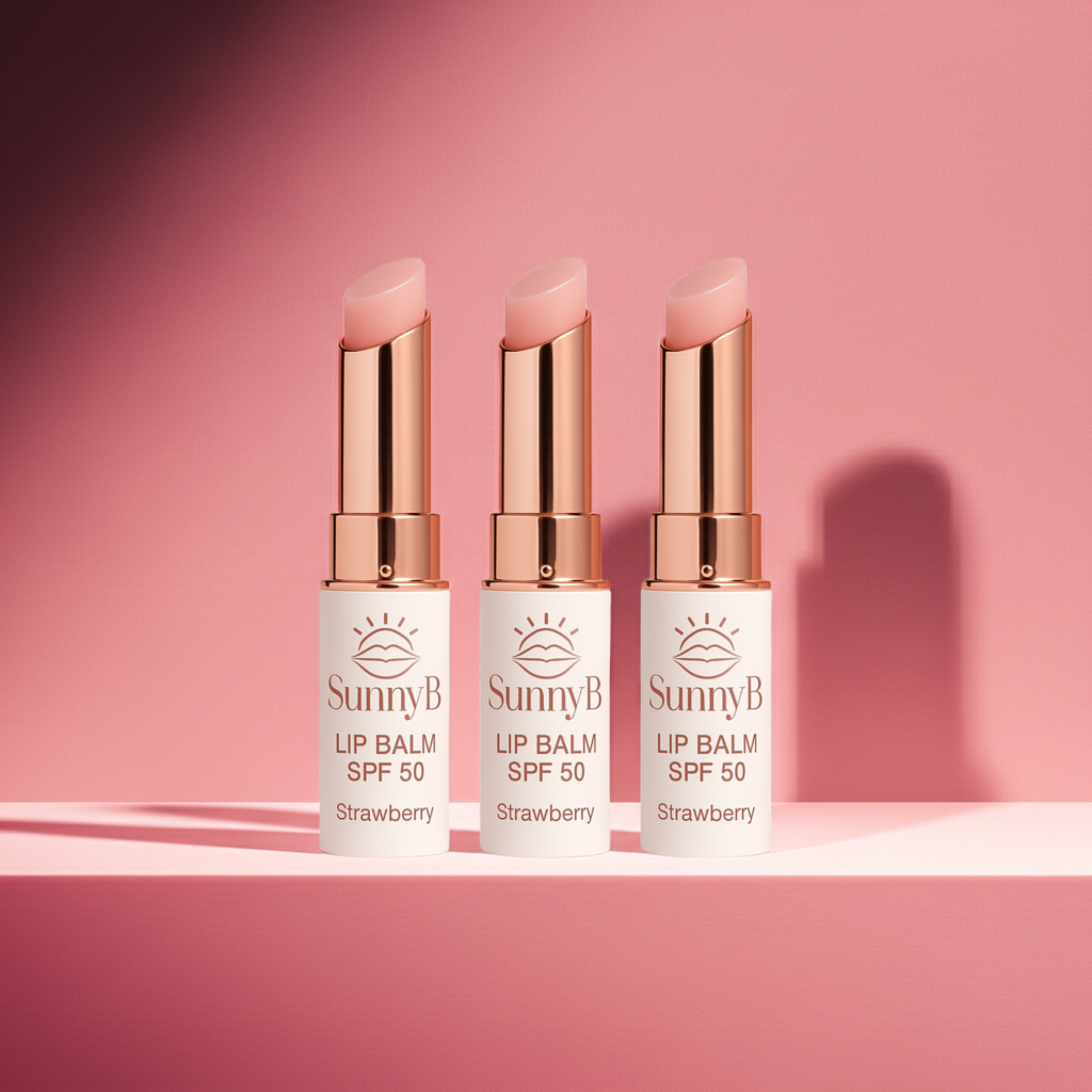 SunnyB Pretty Girl Trio SPF50+ Lip Balm Triple Pack Glossy Plumping