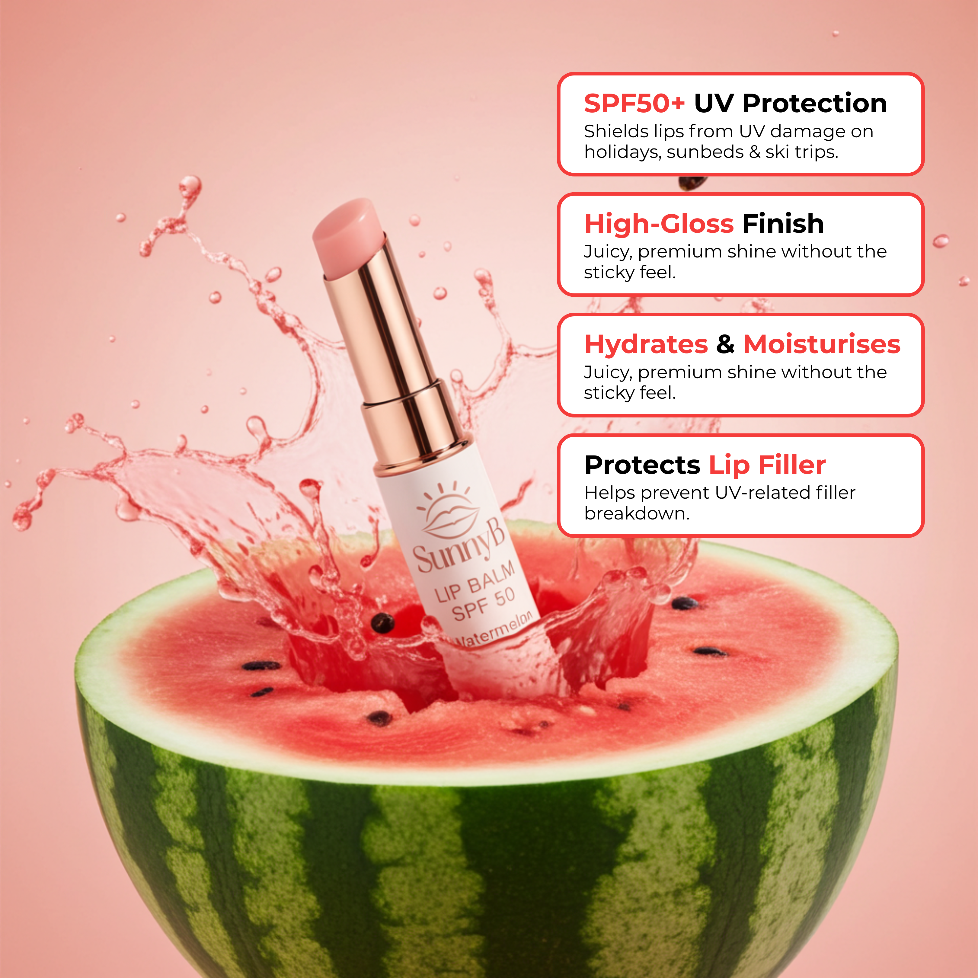 SunnyB SPF50+ Lip Balm - Watermelon