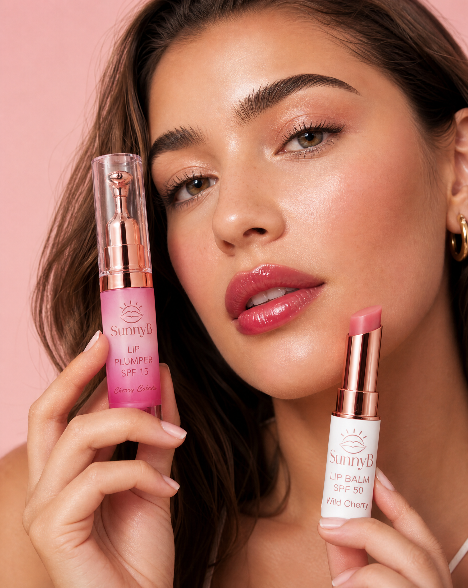SunnyB Plump & Protect Duo SPF50 Lip Balm & SPF15 Plumping Oil - Cherry